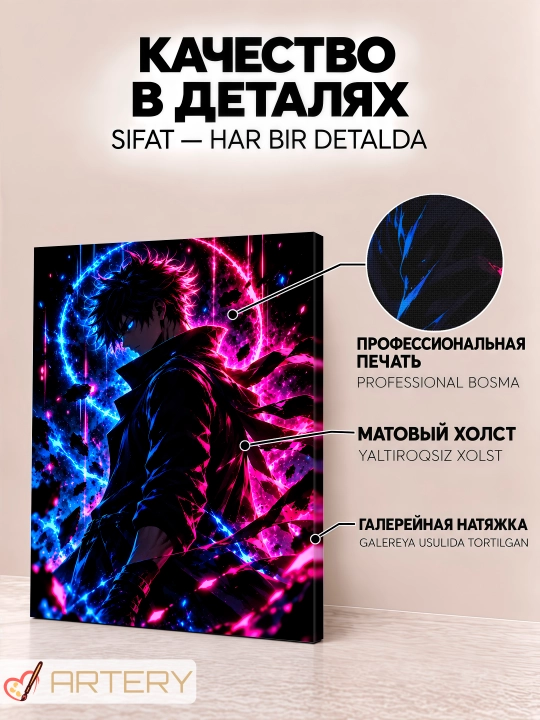 Devor uchun ARTERY rasmi, interyer uchun anime poster va panno