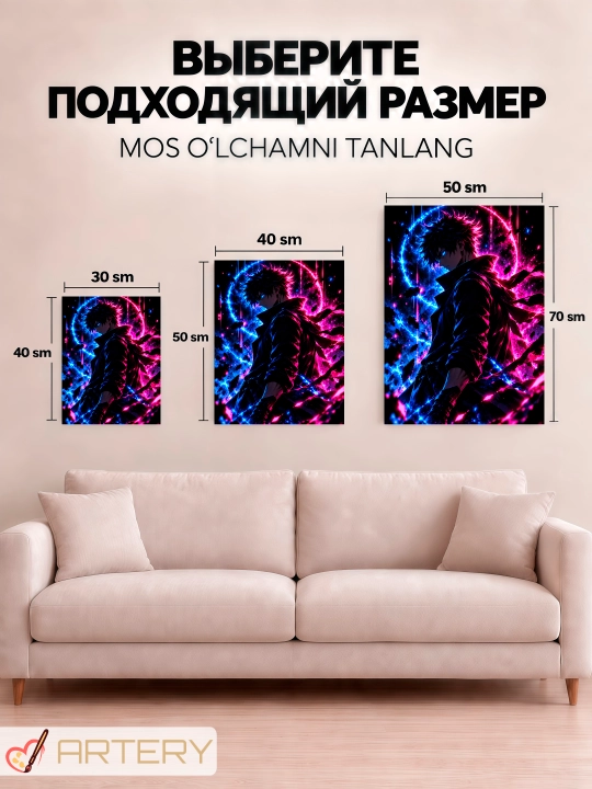 Devor uchun ARTERY rasmi, interyer uchun anime poster va panno