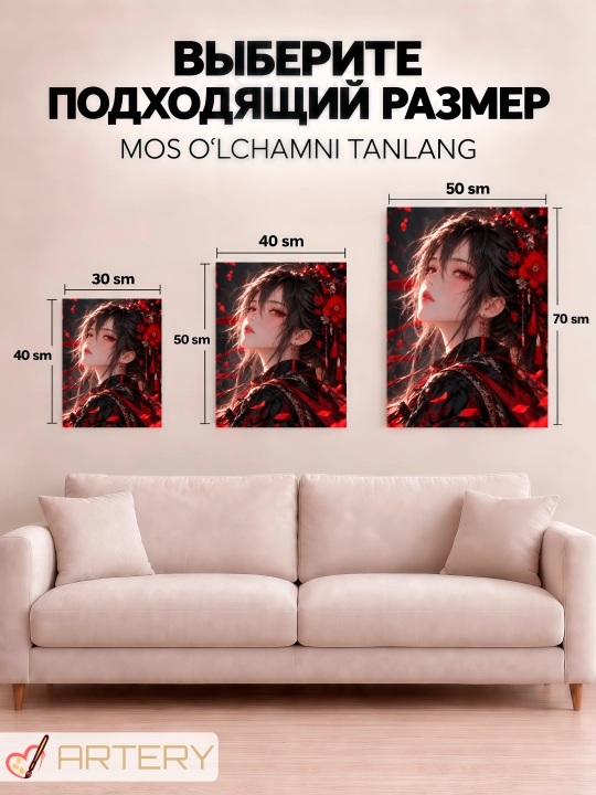 Devor uchun ARTERY rasmi, interyer uchun anime poster va panno