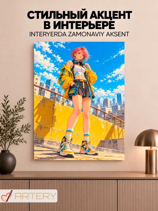 Devor uchun ARTERY rasmi, interyer uchun anime poster va panno