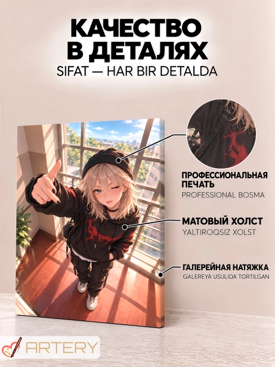 Devor uchun ARTERY rasmi, interyer uchun anime poster va panno