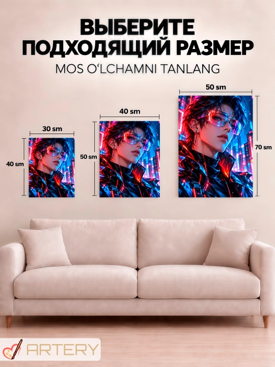 Devor uchun ARTERY rasmi, interyer uchun anime poster va panno