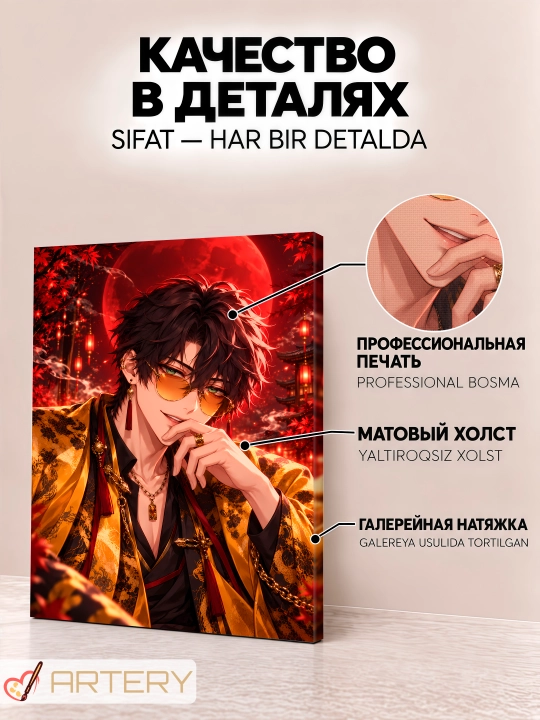 Devor uchun ARTERY rasmi, interyer uchun anime poster va panno