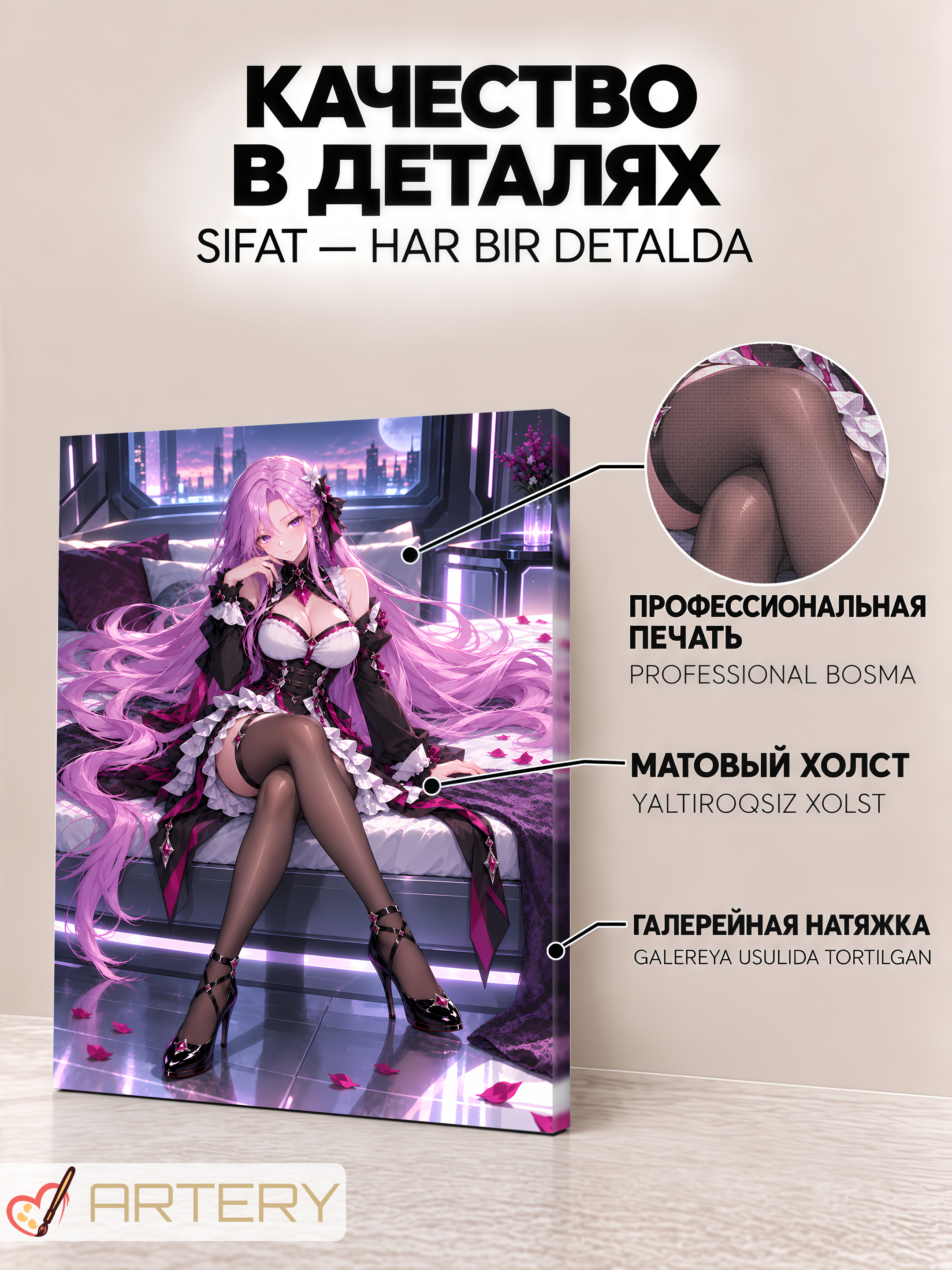 Devor uchun ARTERY rasmi, interyer uchun anime poster va panno