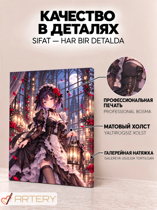 Devor uchun ARTERY rasmi, interyer uchun anime poster va panno