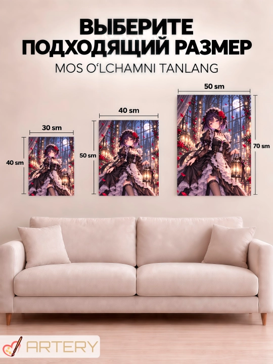 Devor uchun ARTERY rasmi, interyer uchun anime poster va panno