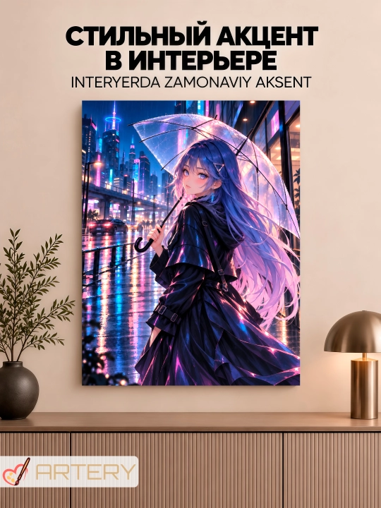 Devor uchun ARTERY rasmi, interyer uchun anime poster va panno