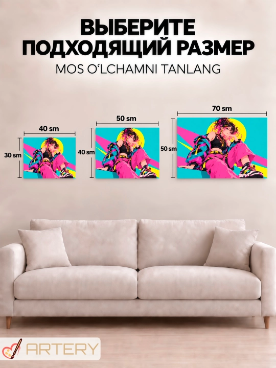 Devor uchun ARTERY rasmi, interyer uchun anime poster va panno