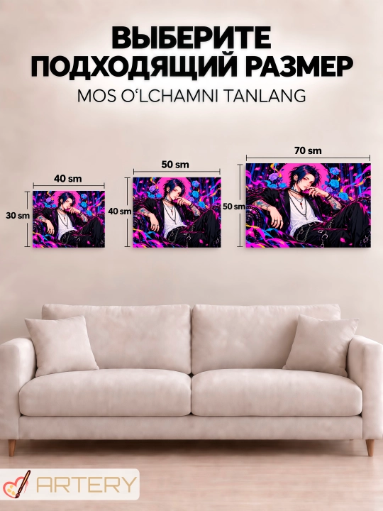 Devor uchun ARTERY rasmi, interyer uchun anime poster va panno