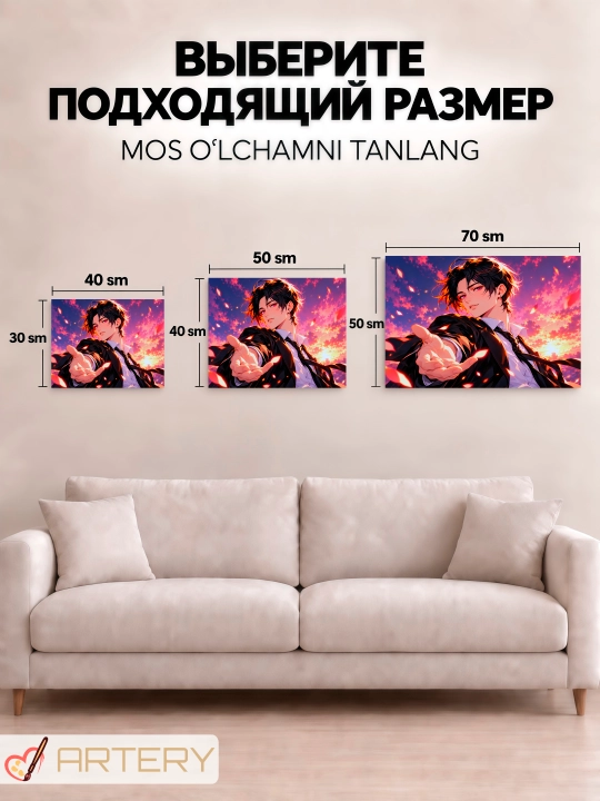 Devor uchun ARTERY rasmi, interyer uchun anime poster va panno