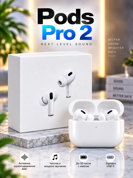 Yuqori sifatli Pods ANC — iPhone va Android uchun mos simsiz quloqchinlar