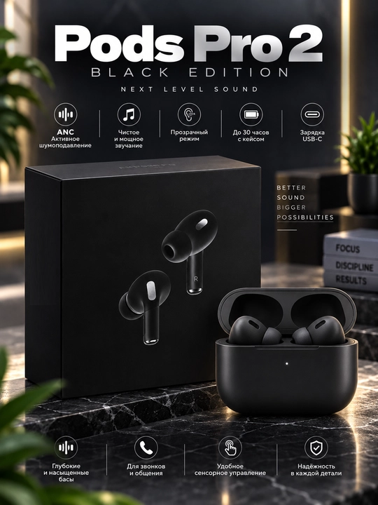 Yuqori sifatli Pods ANC — iPhone va Android uchun mos simsiz quloqchinlar