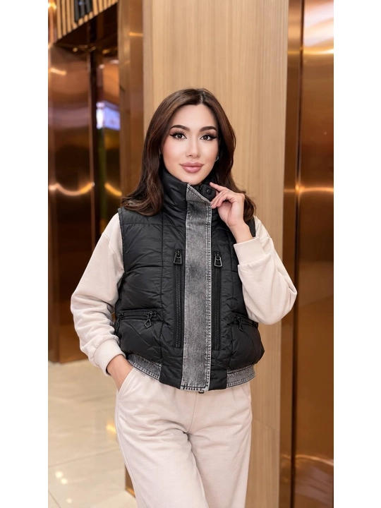 Ayollar kurtkasi, yengsiz, kundalik kiyish uchun mo‘ljallangan, o‘lchamlari M, L, XL