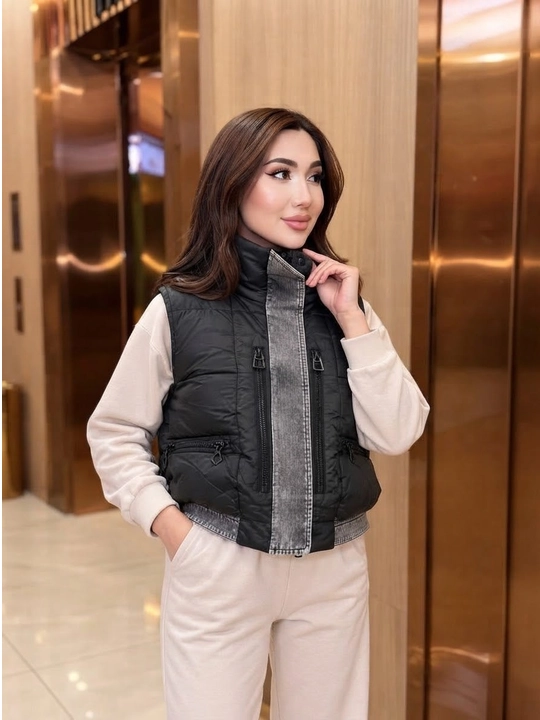 Ayollar kurtkasi, yengsiz, kundalik kiyish uchun mo‘ljallangan, o‘lchamlari M, L, XL - 