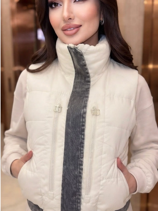 Ayollar kurtkasi, yengsiz, kundalik kiyish uchun mo‘ljallangan, o‘lchamlari M, L, XL