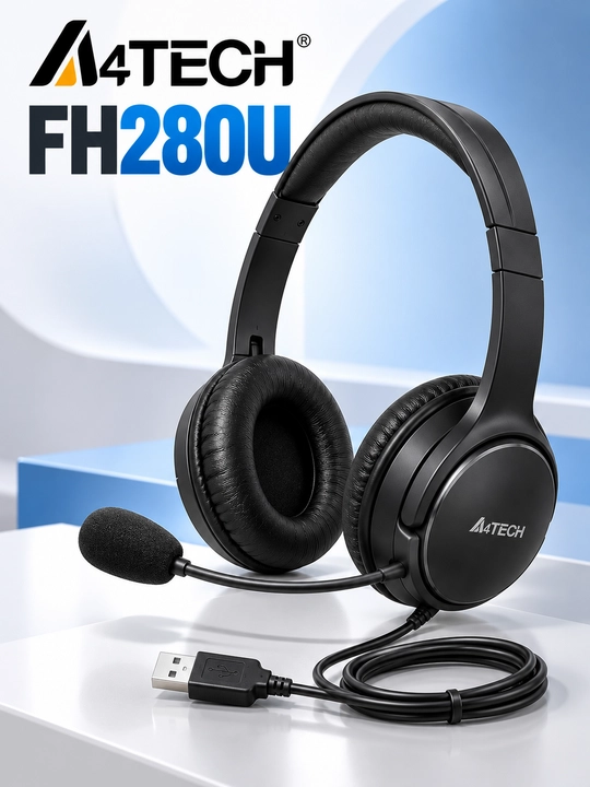 Quloqchin A4TECH FH280U USB stereo garnitura, mikrofonli, qora