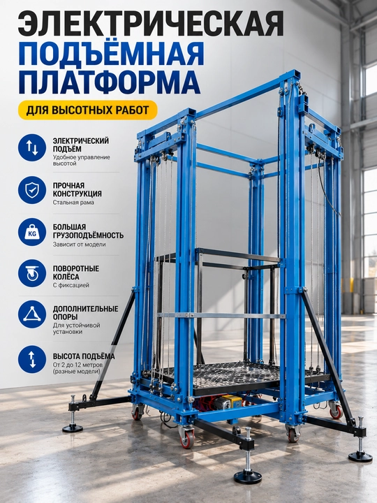 Передвижная электрическая подъёмная платформа для высотных работ - 