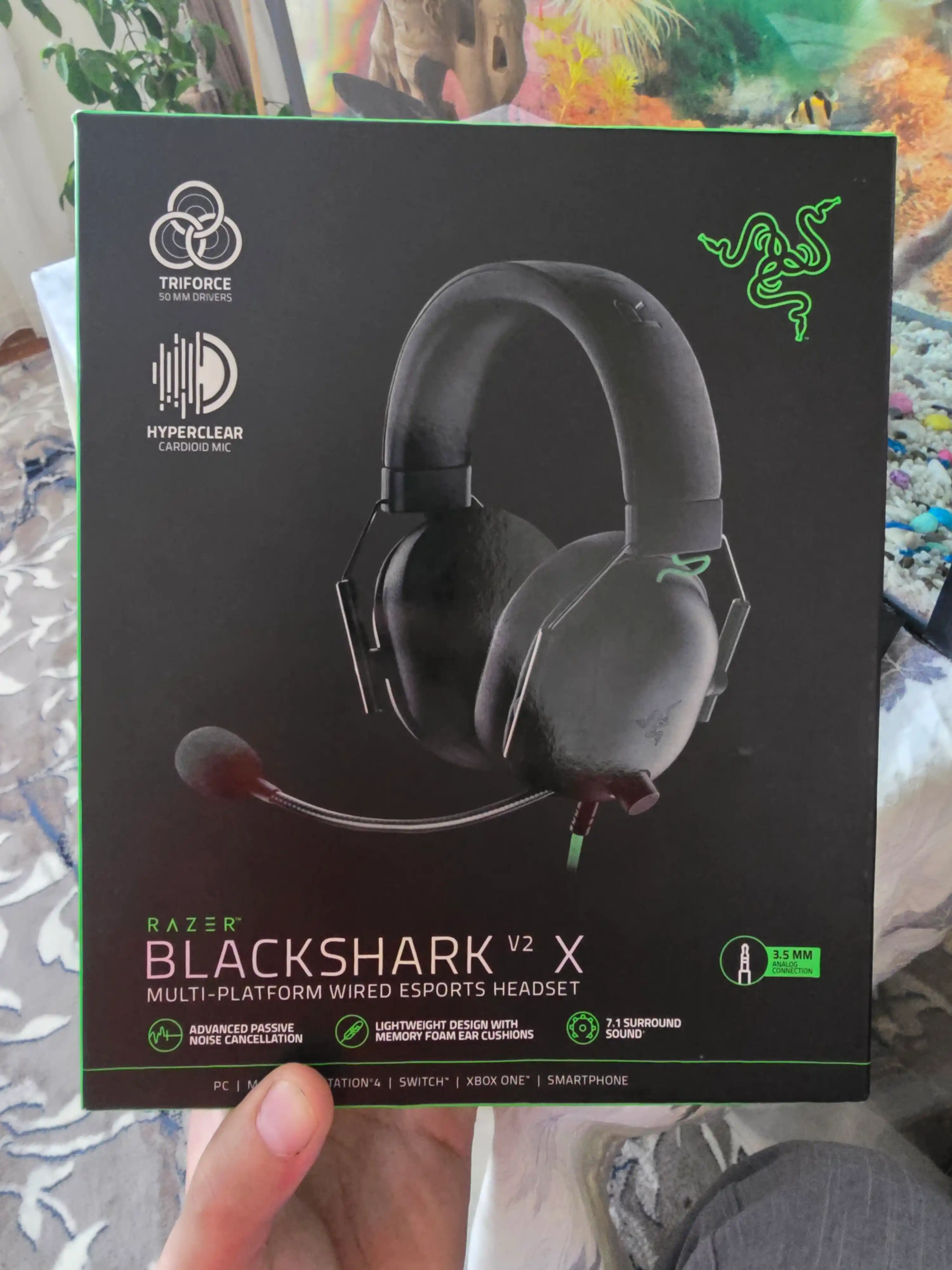 Razer BlackShark V2X o'yin quloqchini, 7.1 surround, mikrofonli