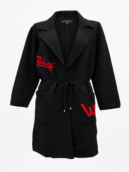 Ayollar uchun zamonaviy trikotaj kardigan-palto, mavsumiy oover-sayz jaket - 
