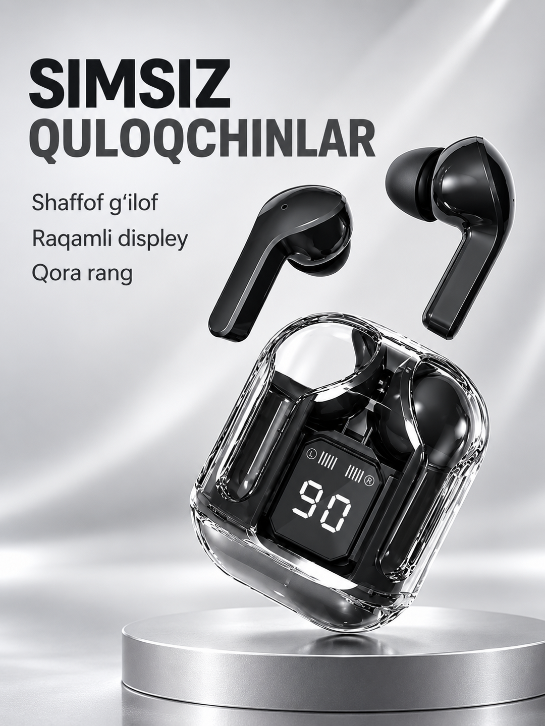 LEDdispleyvaTypeCquvvatlashqutisibilanjihozlangansimsizTWSAIBT Bluetooth 5.3 quloqchinlari - 