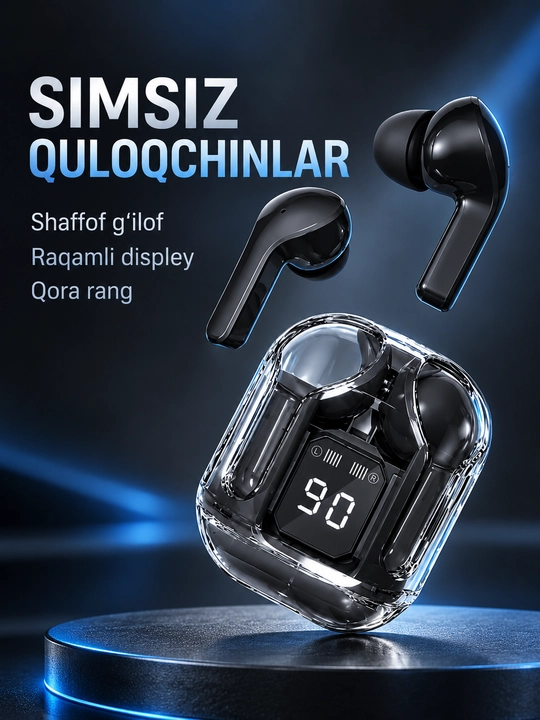 LEDdispleyvaTypeCquvvatlashqutisibilanjihozlangansimsizTWSAIBT Bluetooth 5.3 quloqchinlari