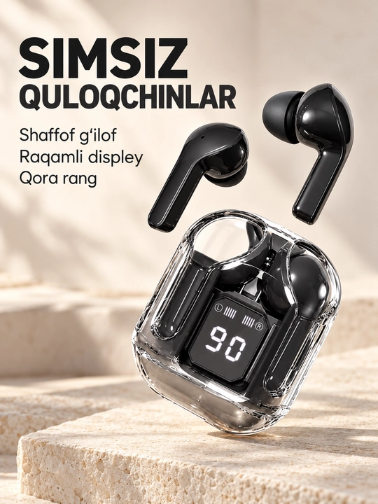 LEDdispleyvaTypeCquvvatlashqutisibilanjihozlangansimsizTWSAIBT Bluetooth 5.3 quloqchinlari