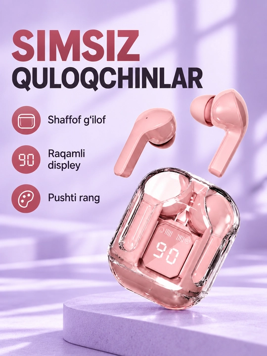 LEDdispleyvaTypeCquvvatlashqutisibilanjihozlangansimsizTWSAIBT Bluetooth 5.3 quloqchinlari
