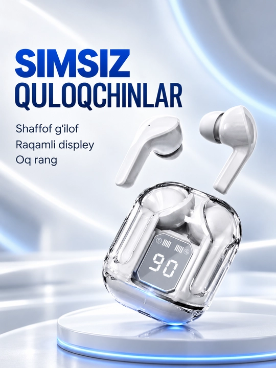 LEDdispleyvaTypeCquvvatlashqutisibilanjihozlangansimsizTWSAIBT Bluetooth 5.3 quloqchinlari