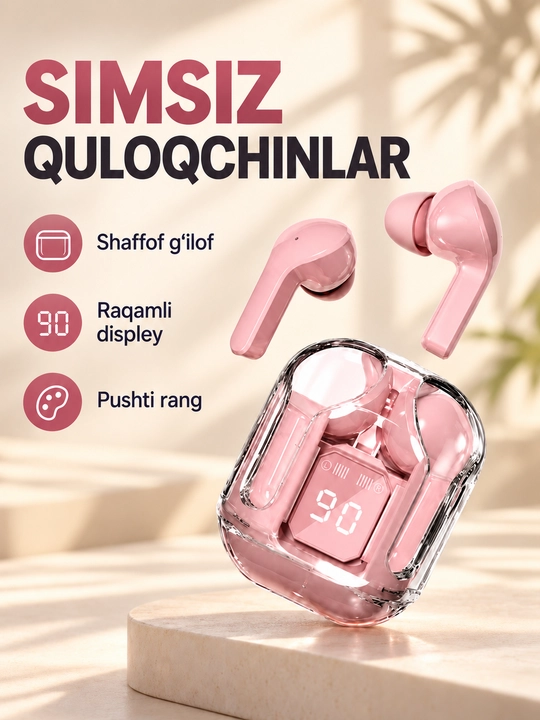 LEDdispleyvaTypeCquvvatlashqutisibilanjihozlangansimsizTWSAIBT Bluetooth 5.3 quloqchinlari