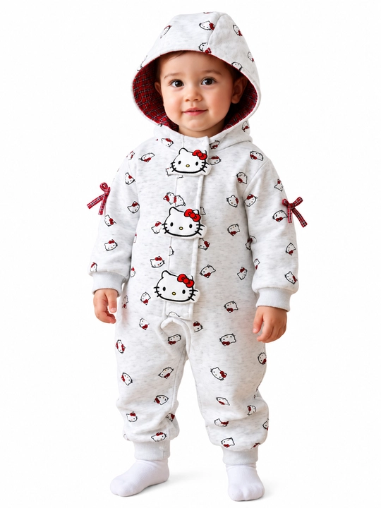 Детский комбинезон с капюшоном и принтом Hello Kitty - 