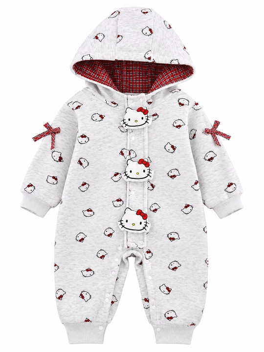 Детский комбинезон с капюшоном и принтом Hello Kitty