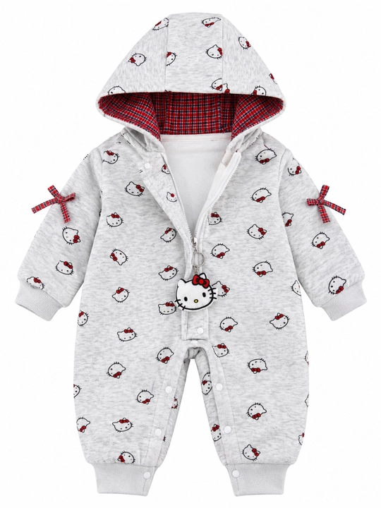 Детский комбинезон с капюшоном и принтом Hello Kitty