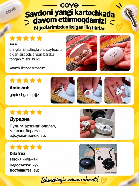 Simsiz  Bluetooth quloqchinlar ,mikrofonli, sensorli, suvdan himoyalangan, naushnik
