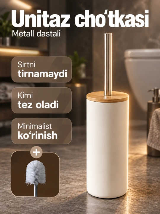 Unitaz uchun cho'tka, devorga o'rnatilgan, silikon - 