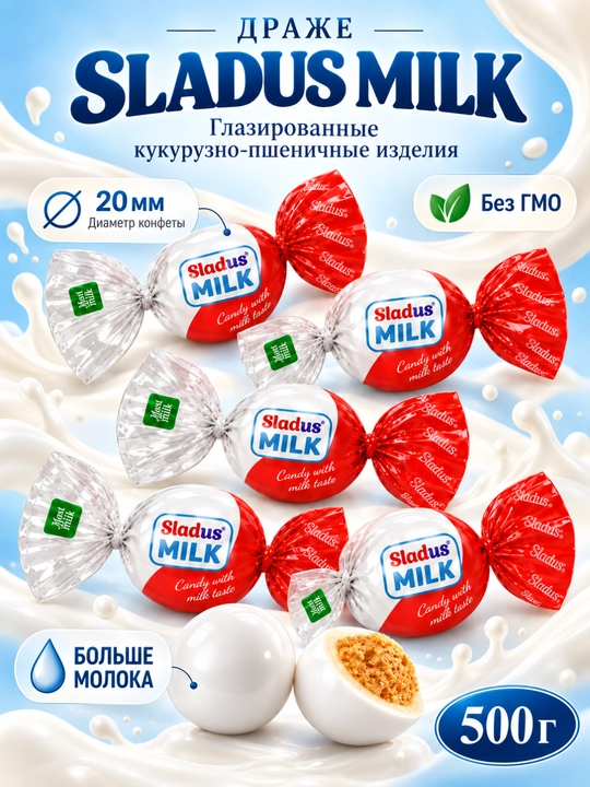 Яркие и вкусные конфеты-драже, упаковка 500 г - 