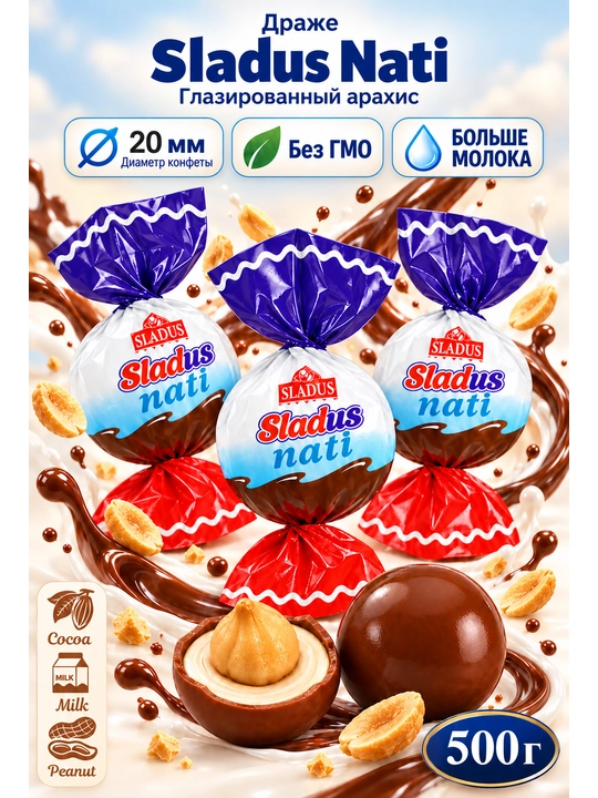 Яркие и вкусные конфеты-драже, упаковка 500 г - 