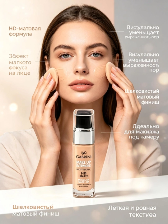 HD Matte tonal krem, 30 ml, mat tus