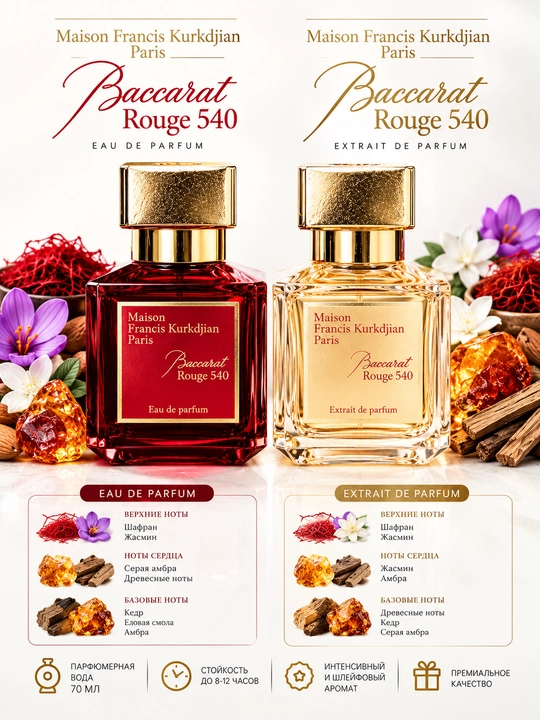 Baccarat Rouge 540 Eau de Parfum, унисекс, парфюм 100 мл