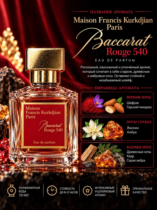 Baccarat Rouge 540 Eau de Parfum, унисекс, парфюм 100 мл - 