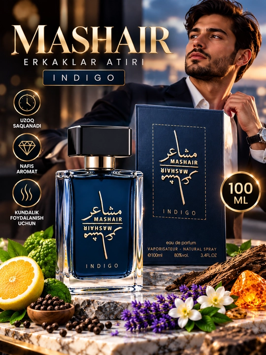 Atirlar erkaklar uchun duxilar parfumera  suvi  Mashair 100 ml