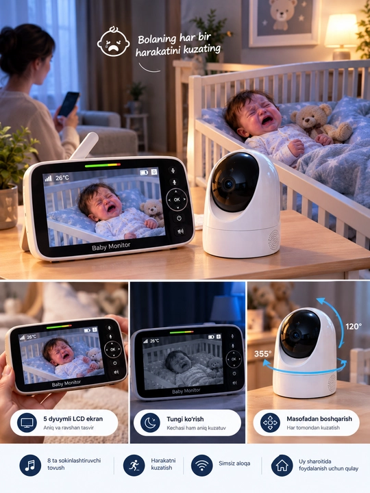Parent Pro SM530F — беспроводная видеоняня для наблюдения за ребёнком