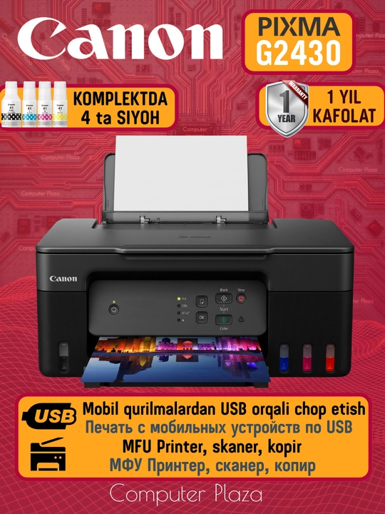 Canon Pixma G2430 Rangli printer skaner kopir - 