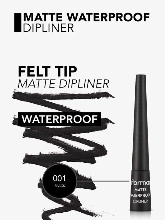 Подводка Flormar Matte waterproof dipliner, для глаз, матовая, водостойкая, 2,5 гр - 