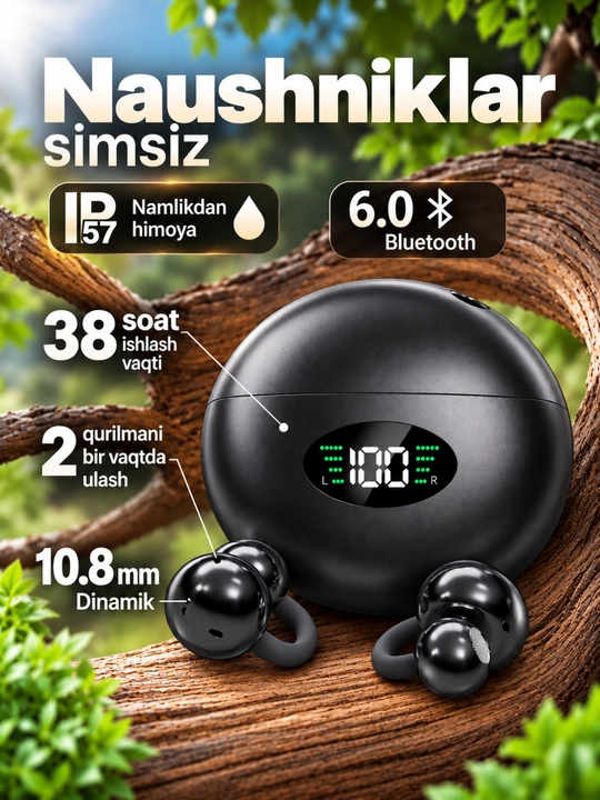 Simsiz bluetooth quloqchinlar Q71 sensorli Bluetooth 6.1 LED displeyli - 