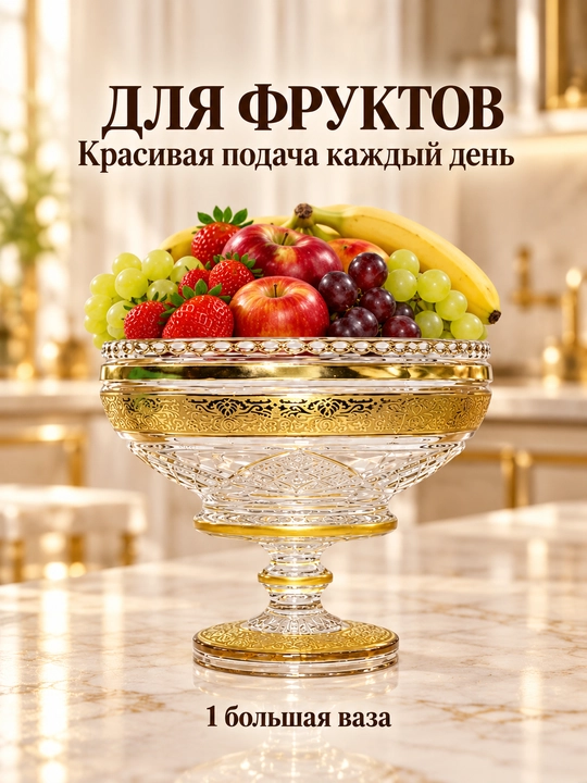 Набор стеклянных ваз «Богема»: 9 предметов для фруктов, ягод, конфет, орехов и сухофруктов