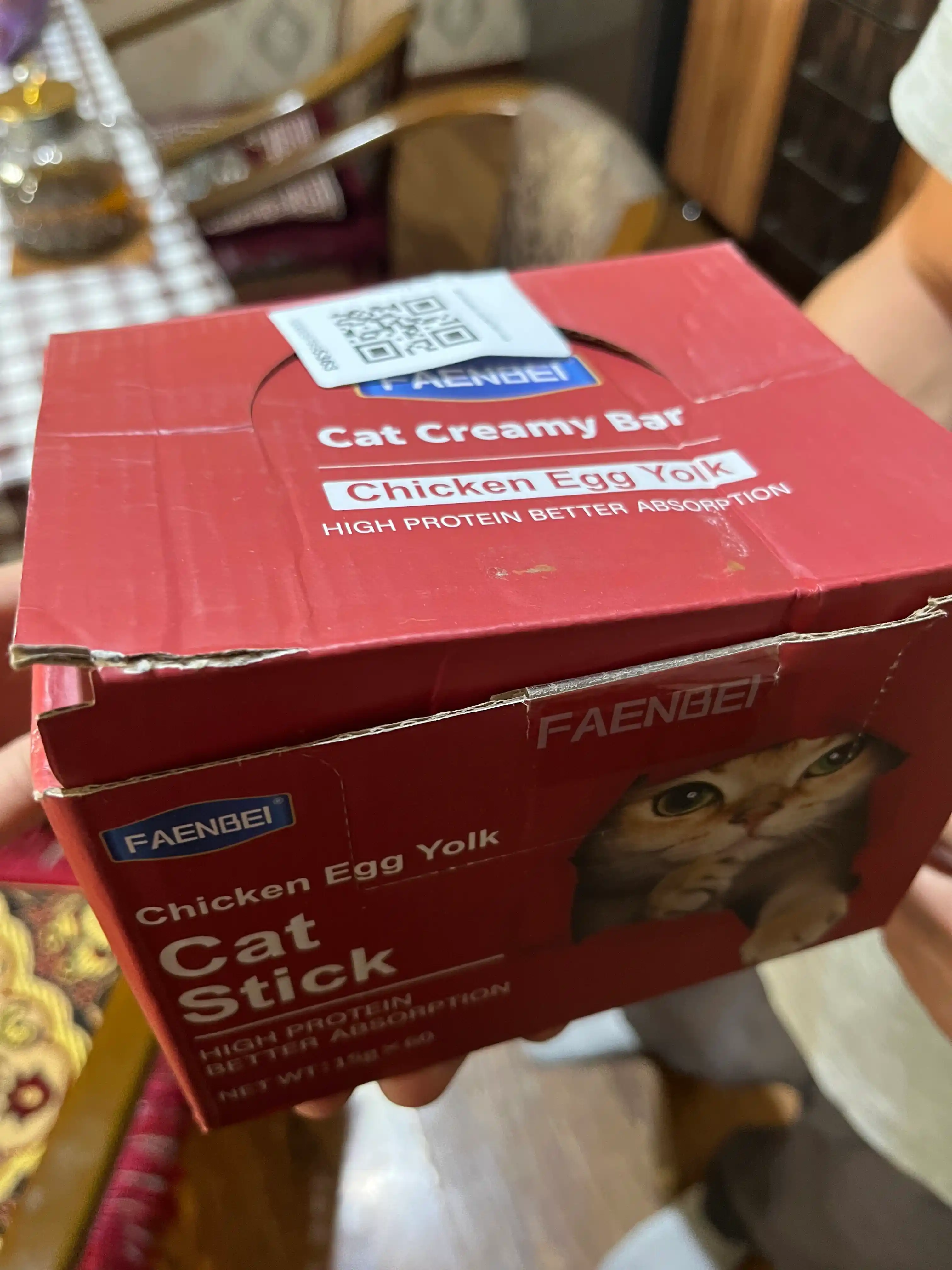 Жидкое лакомство для кошек Faenbei,крем-пюре в стиках, 60 штук по 15г, мясной микс ассорти