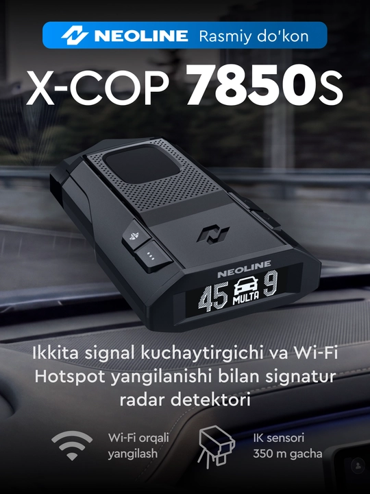 Neoline X-COP 7850s radar detektori, O'zbekiston uchun versiya - 