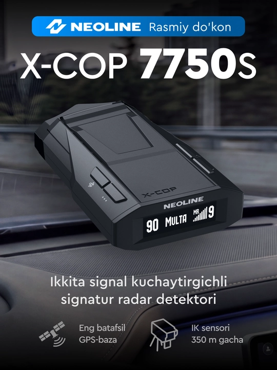 Neoline X-COP 7750s radar detektori, O'zbekiston uchun versiya - 