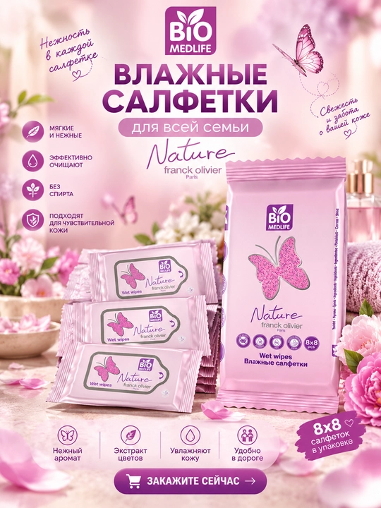 Влажные салфетки, набор 8х8 гигиена, дорожный набор, уход за кожей и натуральная косметика