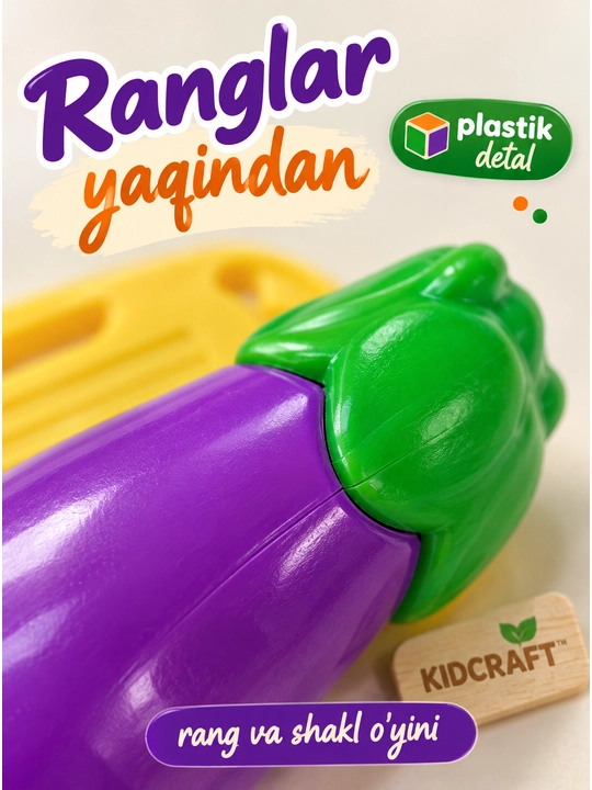 O'yin to'plami, meva va sabzavotlarni kesish uchun, yopishqoqlarda